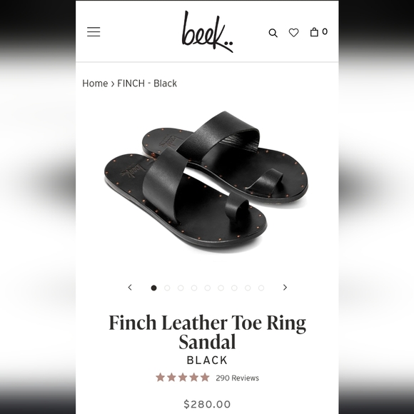 BEEK FINCH LEATHER TOE RING SANDAL - Picture 1 of 4